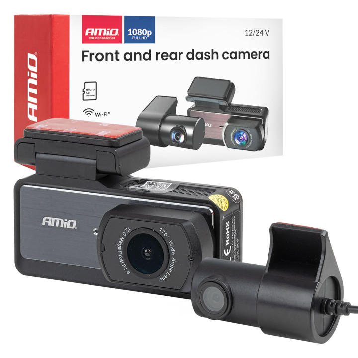 Telecamera cruscotto 1K + 1K WLAN max. 256 GB