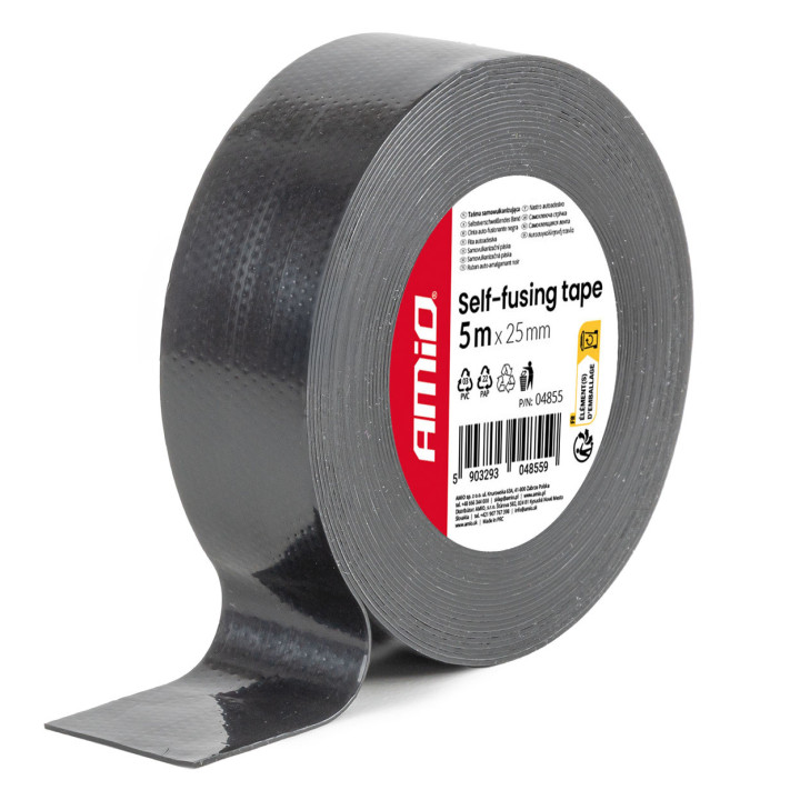Nastro autoadesivo nero, 25 mm x 5 m x 0,5 mm