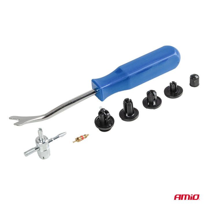 Piccolo set clip e perni auto con attrezzi