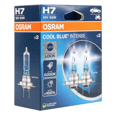 Lampade H7 12V 55W PX26d COOL BLUE  -coppia-