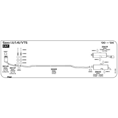 20655 M.POST. SAXO/PEUGEOT 106 1.0 / 1.4