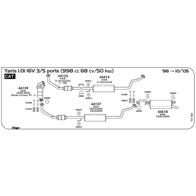 44618 S.POST. TOYOTA YARIS DAL 98 AL 2005