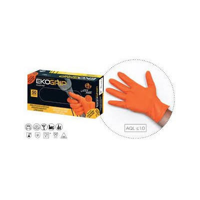 GUANTI TG XL IN NITRILE ARANCIONE CONF 50 PZ
