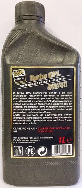 OLIO MOTORE 5W40 GPL LT1